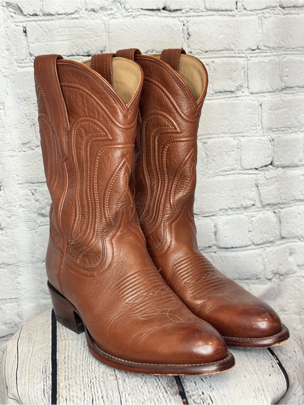 Tecovas Jamie old style bourbon Brown Leather Western Cowboy Boots